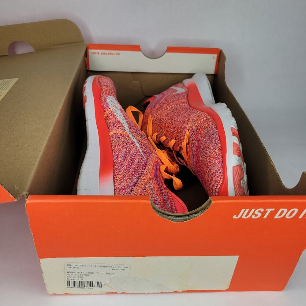 Nike Free TR Flyknit Pink Orange Training Running Shoes Women's US Size 9.5 - Picture 12 of 12